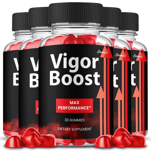 (5 Pack) VigorBoost Gummies, All Natural Max Strength Advanced Formula, Vigor Boost Supplement