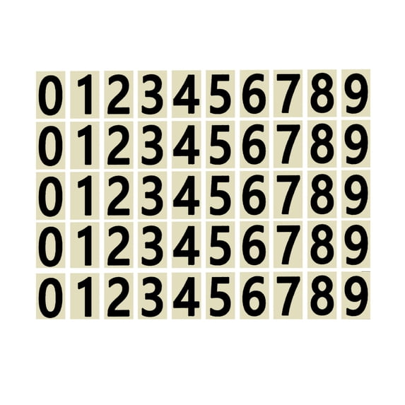 5 Pack Vinyl Number Stickers, Waterproof Stick on Numbers Labels, Black Waterproof Mailbox Number Label for Storage Boxes, Organizers, Cabinets and More