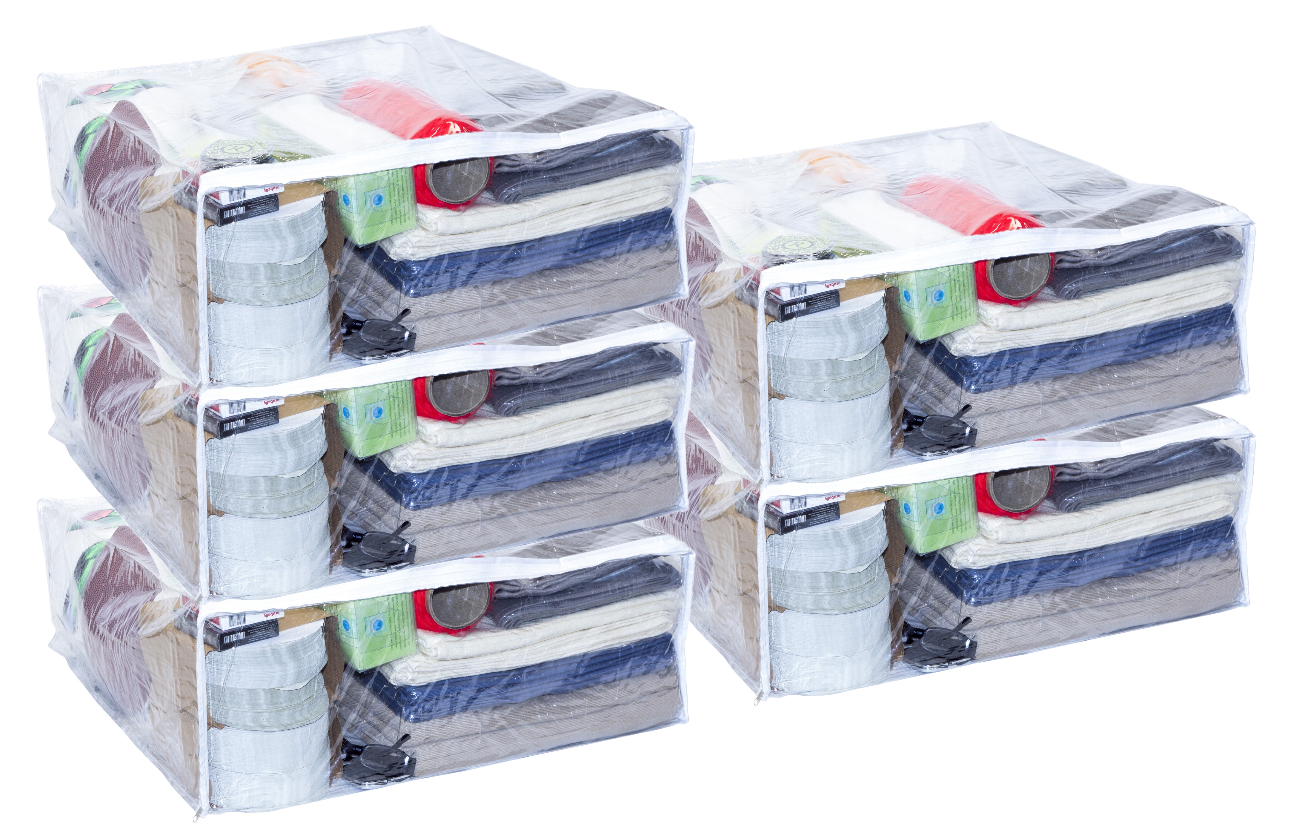 5Pack Vinylpac Clear Plastic Zippered Storage Bags 23 x 23 x 8 Inch