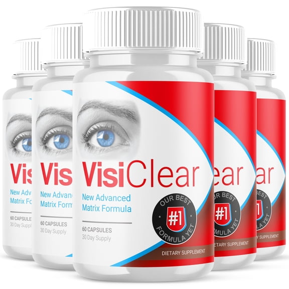 (5 Pack) VisiClear - New Advanced Revolutionary Eye Health Matrix Formula - Supports Healthy Vision - Supplement for Eyes Sight - 300 Capsules