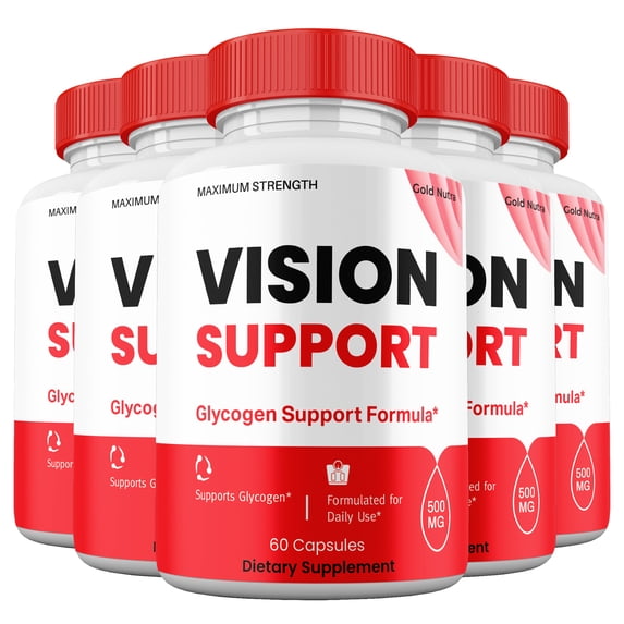 (5 Pack) Vision Support Capsules, Vision Support Pills Blood Support Supplement Maximum Strength All Natural, 30 Day Supply