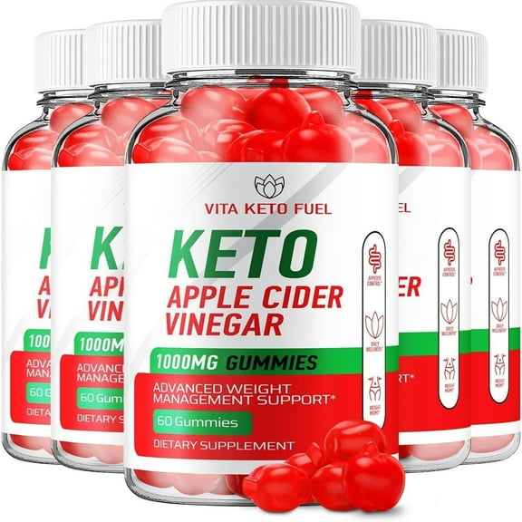 5 Pack Vita Keto Fuel ACV Gummies - Advanced Formula Vita Fuel Keto + ACV Gummies Apple Cider Vinegar Vita Keto Fuel ACV Dietary Supplement Reviews Men Women 300 Gummies
