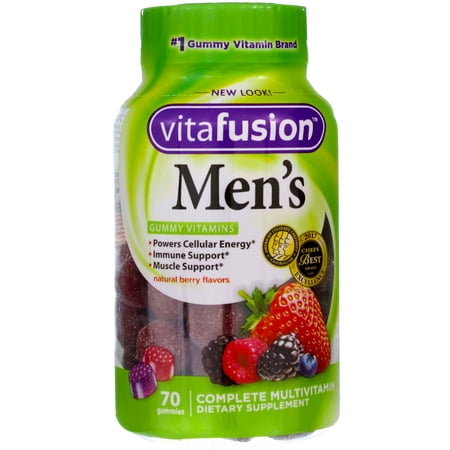 Vitafusion Men's Complete Multivitamin Gummies, Natural Berry, 70 Ct (5 pack)