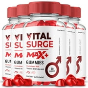 5 Pack Vital Surge Max + Gummies for Men, 2X Stronger Formula, VitalSurge Max+, 5 Month Supply
