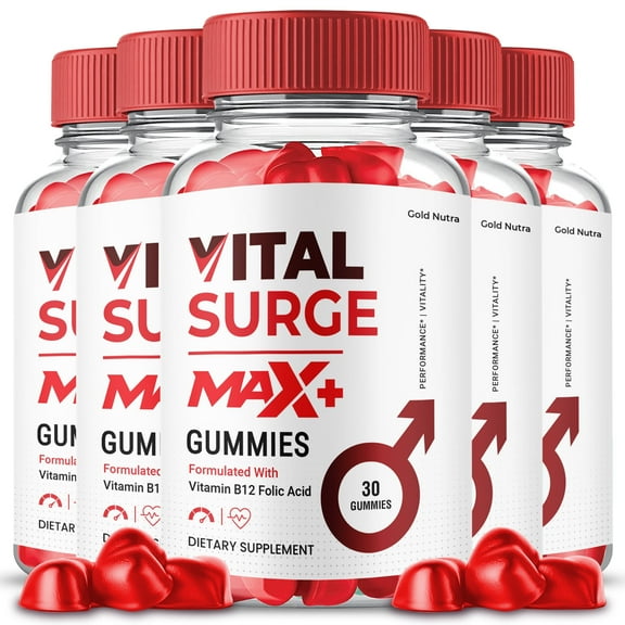 (5 Pack) Vital Surge Max + Gummies for Men, 2X Stronger Formula, VitalSurge Max+, 5 Month Supply
