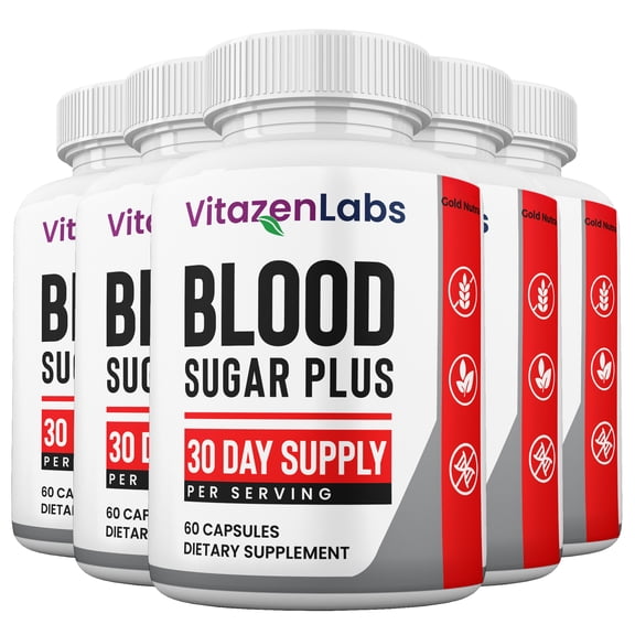 (5 Pack) VitazenLabs Blood Sugar Plus Capsules, Official Capsules, Maximum Strength, Made in the USA.