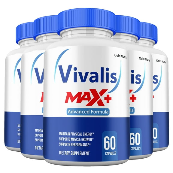 (5 Pack) Vivalis Max+ Capsules, Vivalis Max+ Pills Higher Potency Formula Peak Performance for Men 5 Month Supply