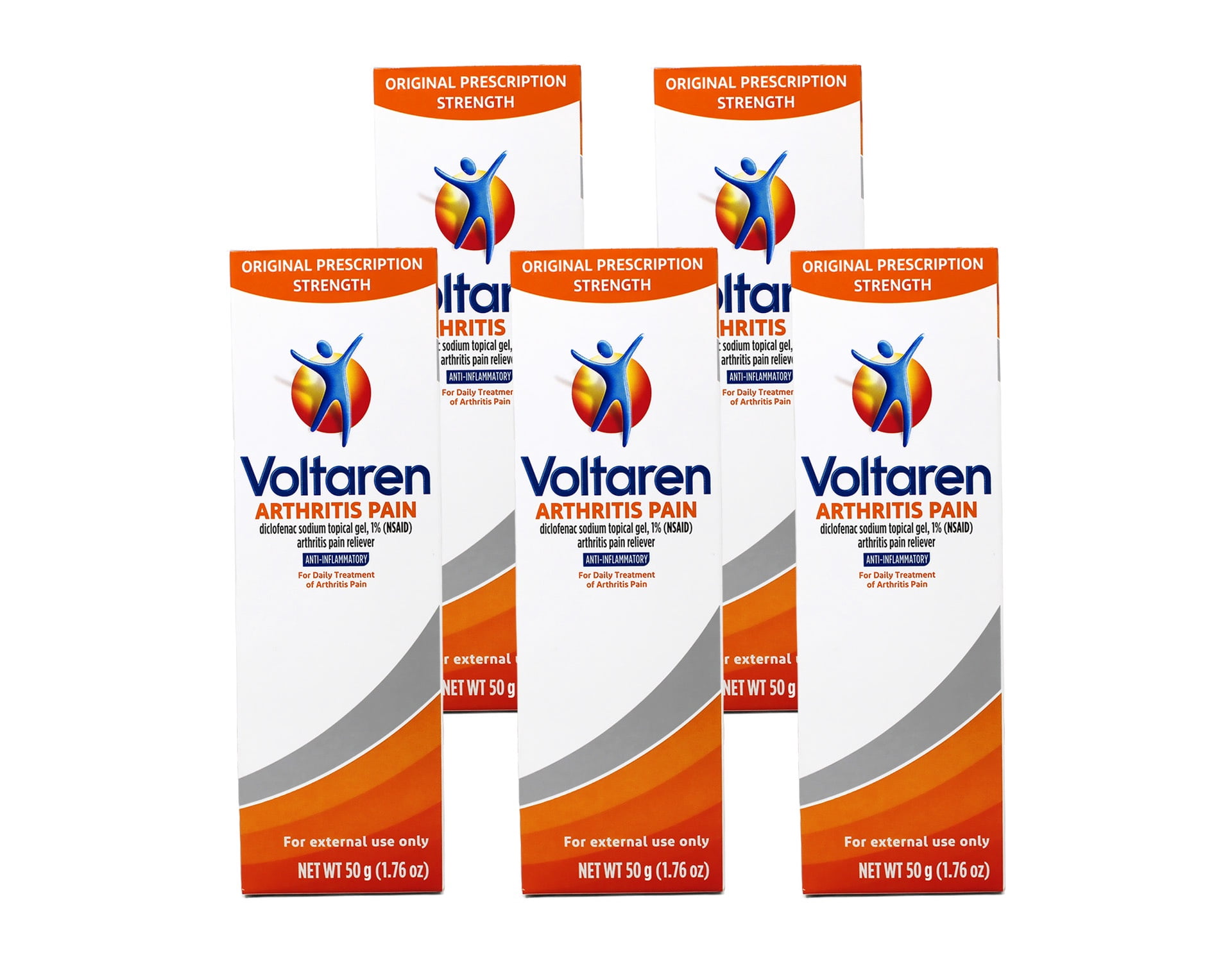 5 Pack Voltaren Arthritis Pain Topical Gel 1.76 Ounce