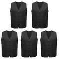 thumbnail image 1 of TOPTIE 5 Pack Volunteer Vest Waiter Bartender Work Uniform, Supermarket Clerk Workwear-Black-XL, 1 of 7