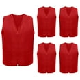 thumbnail image 1 of TOPTIE 5 Pack Volunteer Vest Waiter Bartender Work Uniform, Supermarket Clerk Workwear-Red-M, 1 of 7