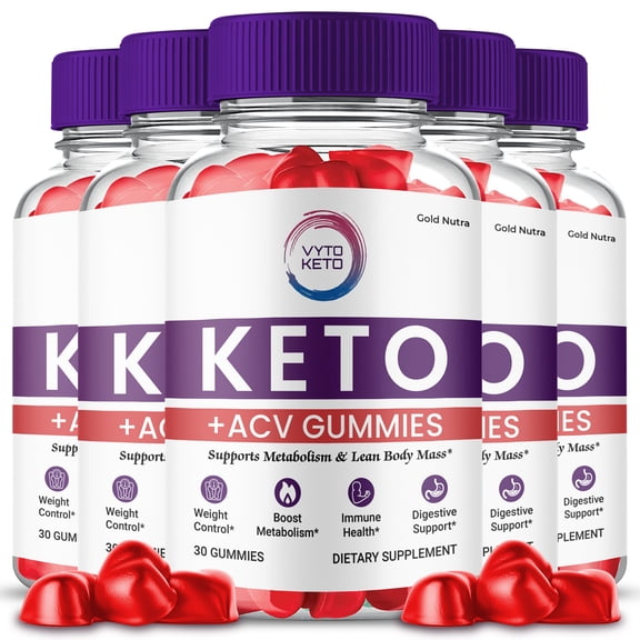 (5 Pack) Vyto Keto ACV Gummies, Apple Cider Vinegar, Max Strength, 5 Month Supply Dietary Supplement, Made in USA