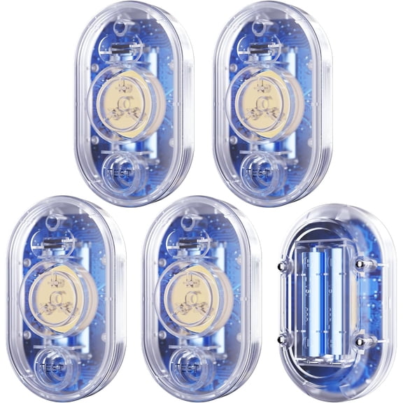 5 Pack WD61 Water Leak Detector for , 120dB Water Sensor  for Basement, Leakage Detection Device for Under Sink/Pipe/Drain Drip, Floor Flood in Bathroom/Kitchen/Toilet/Laundry Room, Clear