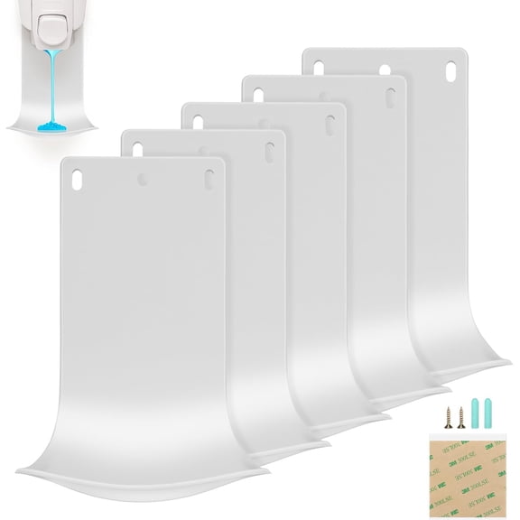 5 Pack Wall Mount Drip Tray Soap Dispenser Bracket White