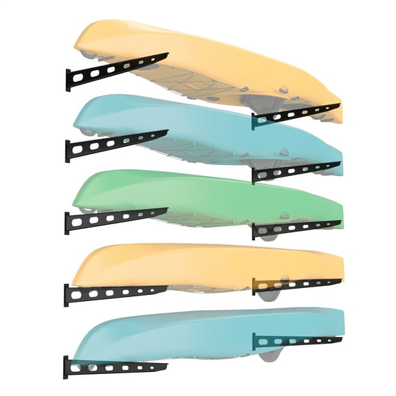 5 Pack Wall Mounted Kayak Rack - Made in USA 30" Arms