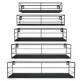 5Pack Black Rustic Floating Shelves for Kitchen, Living Room, Office in 5 Sizes