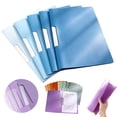 thumbnail image 1 of 5 Pack Waterproof Plastic Swing Clip Folders 9×12.2in, 30 Sheets Capacity Presentation Report Covers for Office Business Meeting A4 Letter Document Sorting Storage, Gradient Blue, 1 of 3