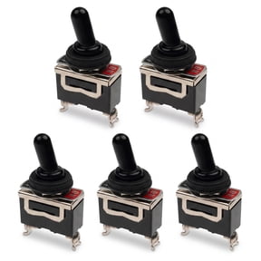 5-Pack Waterproof Toggle Switch ON-Off 2-Pin 12V/25A D,mounting Hole,Tab Terminal for Automotive Vehicles,Boats,and Marine Applications