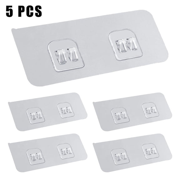 5-Pack Waterproof Transparent Wall Shelf Stickers for Bathroom and Kitchen