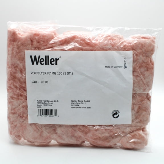 5 Pack Weller 130-2010 9.5in F7 Pre-Filter Replacement For MG 130 Fume Extractor