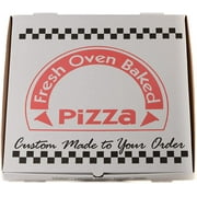 [5 Pack] White Corrugated Cardboard Pizza Boxes 18x18 inch Clay Coated Lock Corner - Takeout Containers, Perfect Pizza Box, Kraft, Fresh Baked Design, Recyclable