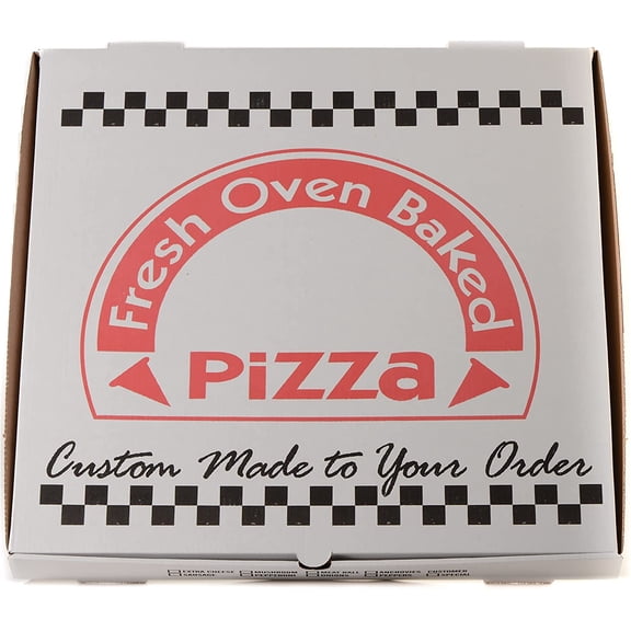 EcoQuality 18 x 18 Inch White Corrugated Cardboard Pizza Boxes, Clay Coated, 5 Pack