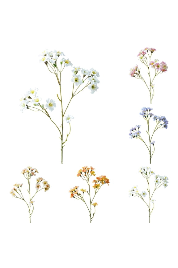5 Pack White Paulownia Artificial Flower Dusknt Single Stem Myrtle Realistic Texture for Rural Home Decoration Vase Arrangement Wedding Centerpiece