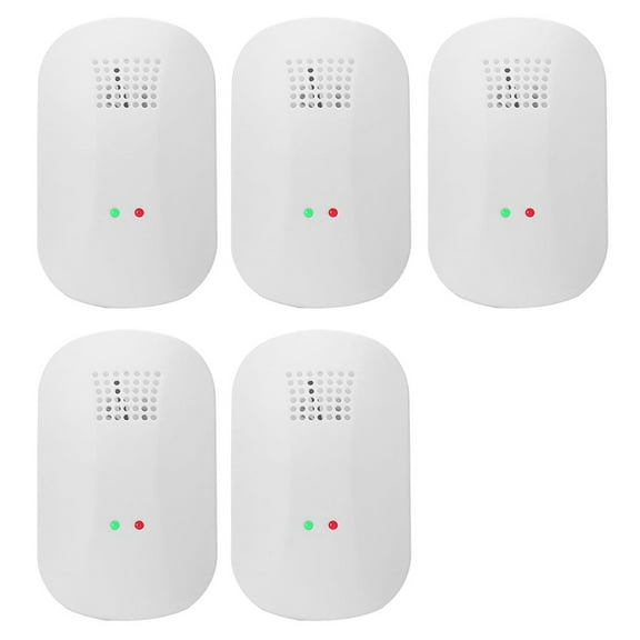 5 Pack White Plastic Air Purifier for Home Office Kitchen Bedroom Large Room, Eliminates Odors Allergies Pollutants, Auto Mode, 10x6x3 cm, Plug in Freshens Air Instantly, Low Maintenance