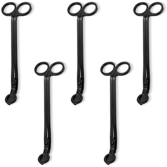 5 Pack Wholesale Candle Wick Trimmer Cutter, Stainless Steel Wick Clipper Cutter, Matte Black Wick Candle Scissor, Reaches Deep Into Candles to Cut Spent Wicks