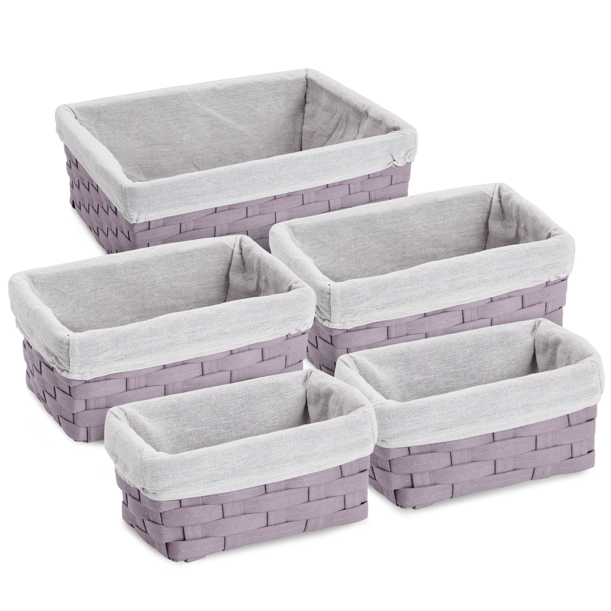 https://i5.walmartimages.com/seo/5-Pack-Wicker-Nesting-Baskets-with-Cloth-Lining-for-Pantry-Shelves-Rectangular-Storage-Bins-for-Organizing-Closet-Lavender-3-Sizes_23d03730-4677-4740-aed5-2bb968dc437b.1828162a78fcf70f4c1765ff45d344e8.jpeg