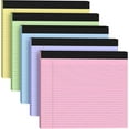 thumbnail image 1 of 5 Pack Wide Legal Pads 11" x 9.5" Landscape Pink Purple Blue Green Yellow College Ruled Note Pad Narrow Ruled 30 Sheets per Notepad Perforated Writing Paper Thick Backboard Horizontal Pads of Paper, 1 of 13
