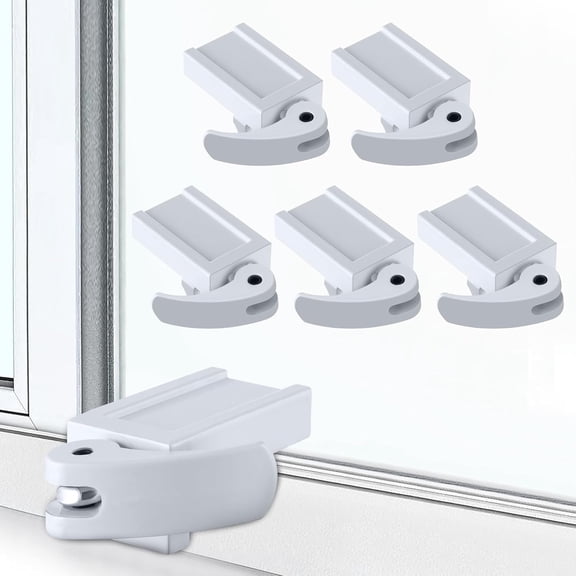 5 Pack Window Locks, Diecast Durable Design, Compatible with Horizontal and Vertical Window, Fit 1/16 inch(0.16cm) up to Wide Rail, Easy Installation, Enhanced Safety (1-1/2 Inch Long Version)