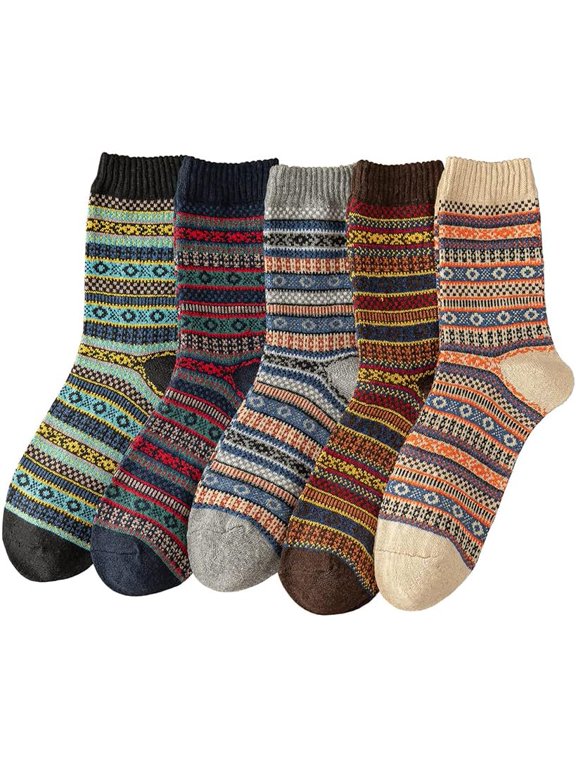 5 Pack Winter Socks For Women Knitted Socks Thick Warm Soft ouple Socks Free Size 6-11