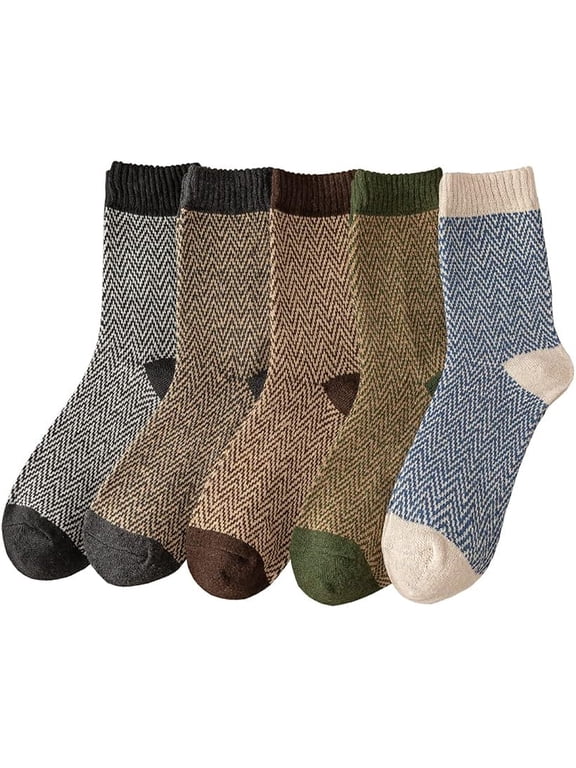 5 Pack Winter Socks For Women Knitted Socks Thick Warm Soft ouple Socks Free Size 6-11