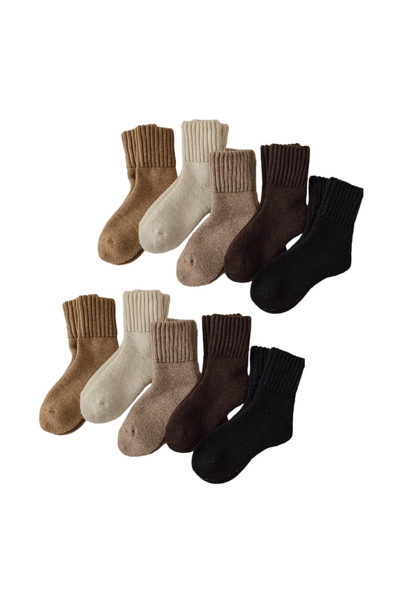 5-Pack Winter Warm Blend Socks for Men & Women, Odor Resistant Soft Wool Socks for Snow Hiking & Cold Weather