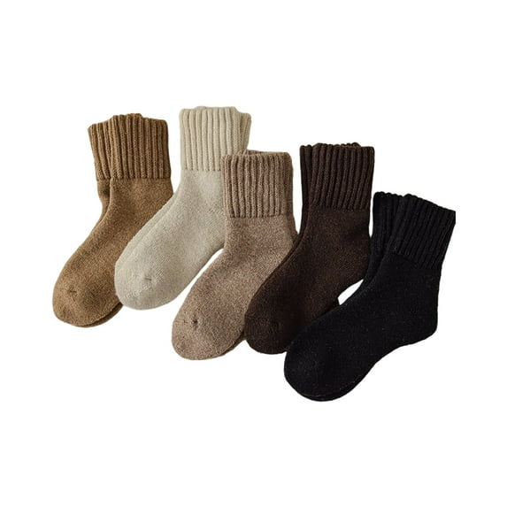 5-Pack Winter Warm Blend Socks for Men & Women, Odor Resistant Soft Wool Socks for Snow Hiking & Cold Weather