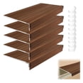 thumbnail image 1 of 5 Pack Wire Shelf Covers,26x12x3in Wire Rack Covers for Pantry Durable PVC Shelf Liners-0.31 inch Thick, Moisture-Resistant Shelves Cover for Store Pantry Kitchen Removable Closet,#03 Walnut, 1 of 9