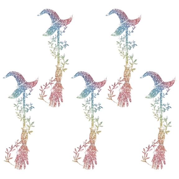 5-Pack Witch Wall Stickers for Windows – Removable PVC Halloween Decals, Waterproof Vinyl Glass Stickers for Christmas & Holiday Party Decorations