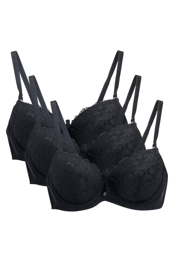 5 Pack Women's Daily Bra, Lace Push Up Bralettes for Women, Everyday Lingerie, for Small Breasts with Adjustable Strap