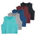 thumbnail image 1 of Real Essentials 5 Pack: Women's Dry Fit Crop Summer Tank Top - Gym Yoga Workout Sports Tee (Available in Plus Size), 1 of 6