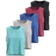 thumbnail image 1 of Real Essentials 5 Pack: Women's Dry Fit Crop Summer Tank Top - Gym Yoga Workout Sports Tee (Available in Plus Size), 1 of 6