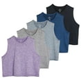 thumbnail image 1 of Real Essentials 5 Pack: Women's Dry Fit Crop Summer Tank Top - Gym Yoga Workout Sports Tee (Available in Plus Size), 1 of 6