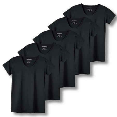 5 Pack: Women's Dry Fit Tech Stretch Short-Sleeve Crew Neck Athletic T-Shirt (Available in Plus Size)