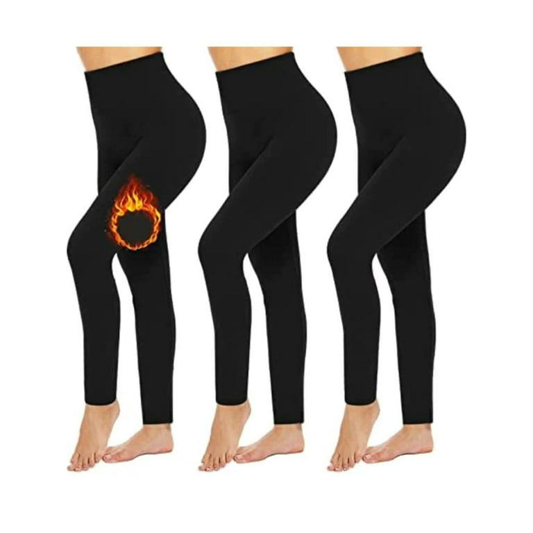 5 Pack Women Aos Fleece Lined Leggings High Waist Stretchy warm Leggings one size