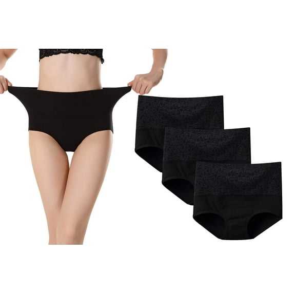 5-Pack Women's High Waist Tummy Control Panties Cotton Underwear No Muffin Top (5-Pack Light Color)