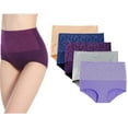 thumbnail image 1 of 5-Pack Women's High Waist Tummy Control Panties Cotton Underwear No Muffin Top, 1 of 7