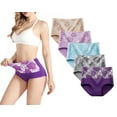 thumbnail image 1 of 5-Pack Women's High Waist Tummy Control Panties Cotton Underwear No Muffin Top, 1 of 7