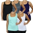 thumbnail image 1 of Galaxy by Harvic Wrinkle Free Odor Resistant Polyester Tank Tops, 5 Pack (Women's), 1 of 6