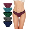 thumbnail image 1 of 5 Pack Women's Panties Pack,Bikini Low-Rise Panties,Smoothing Cotton No-Show Underwear,Breathable Ladies Briefs, 1 of 6