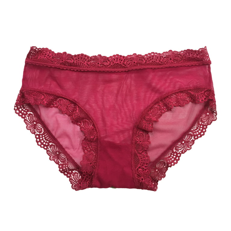 5 Pack Women's Panties Underwear Lace Mesh Low Waist Breathable